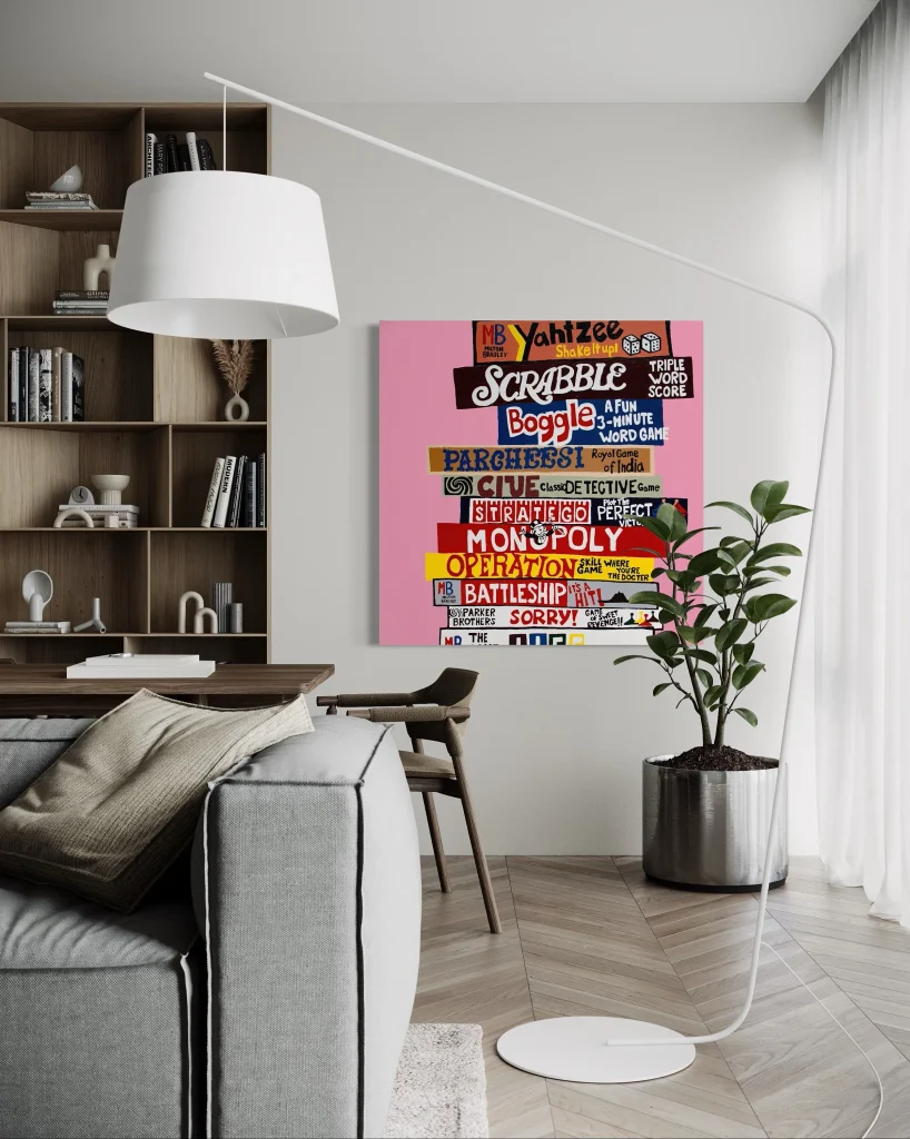 Typography & Graphic Poster wall Art in a living room