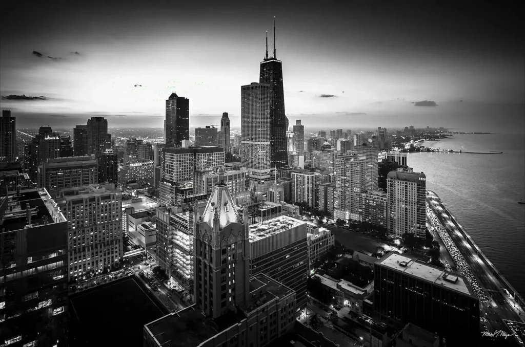 Black and White City Skyline Canvas Prints