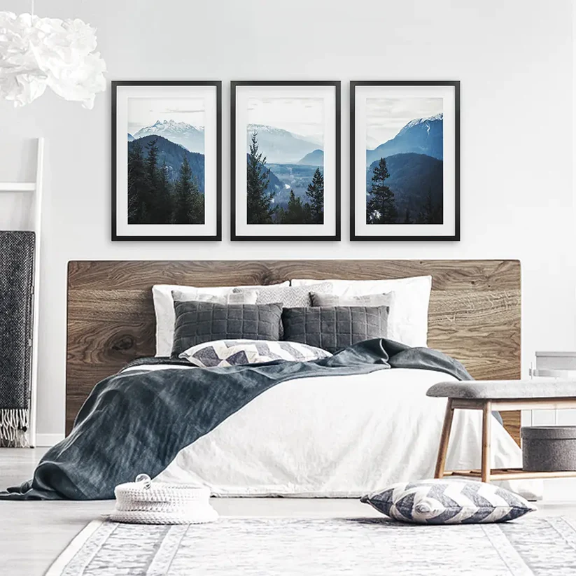 3 piece mountain wall art set