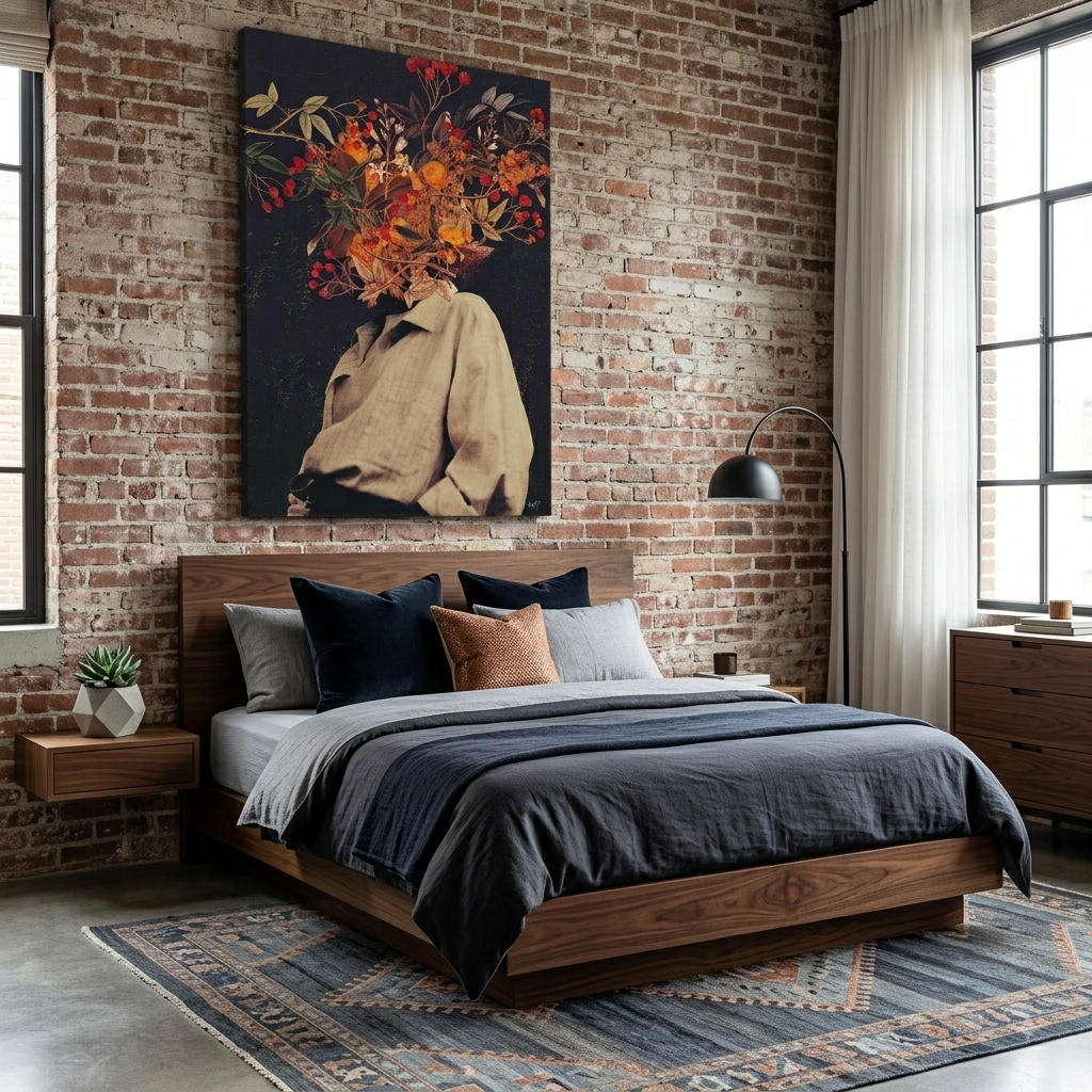 Botanical Canvas for a Cozy Bedroom