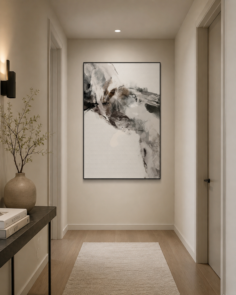 Abstract Wall Art in the Hallway