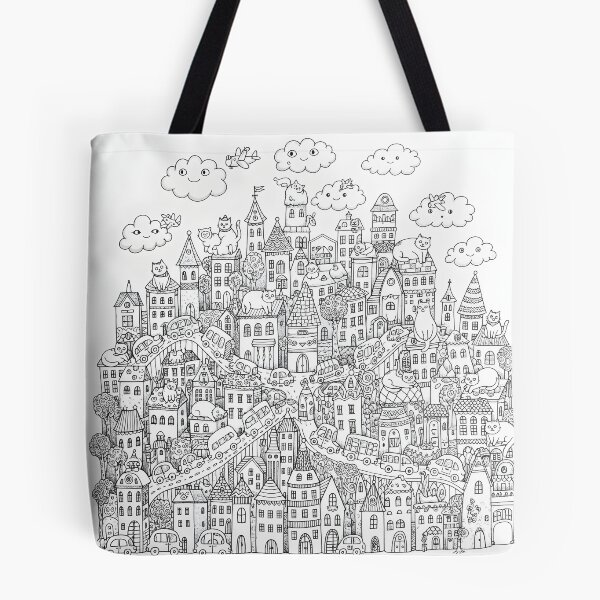 City of Tiny Doodles - Doodle art Tote Bag