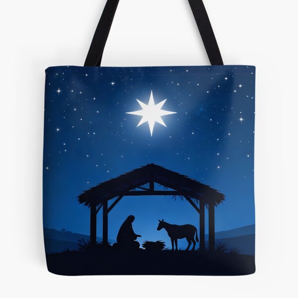 Holy Night Nativity – Elegant Silhouette Christmas Tote Bag
