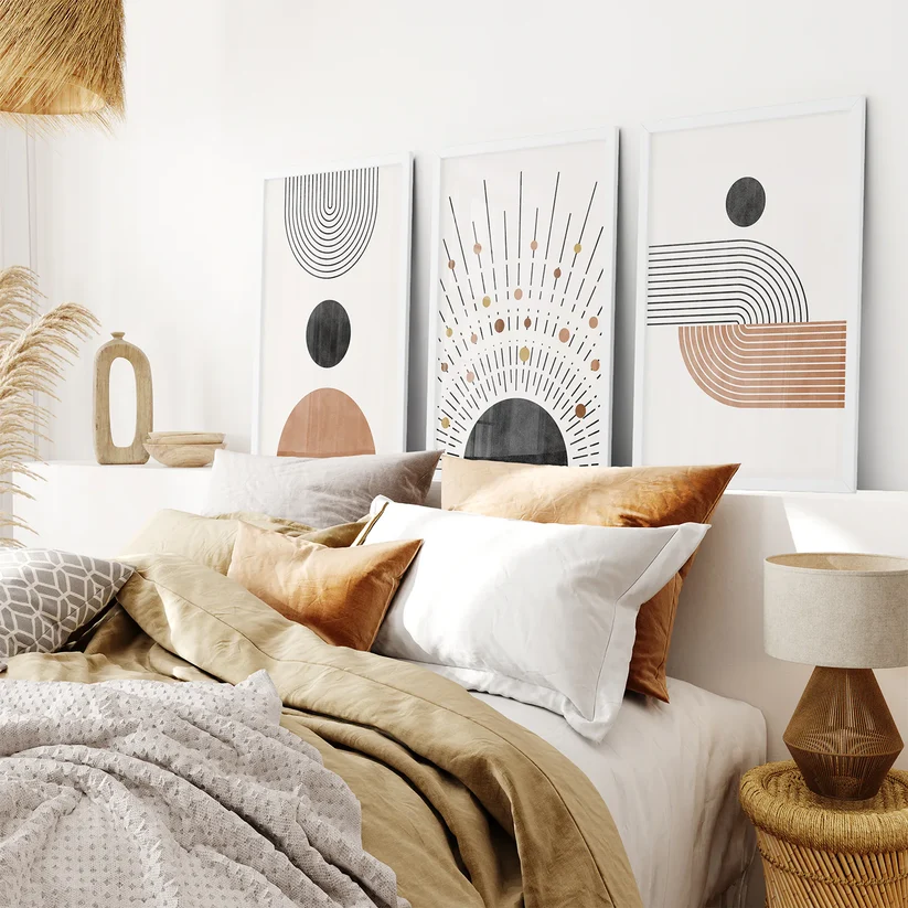 3-Piece Canvas Set for a Boho Bedroom