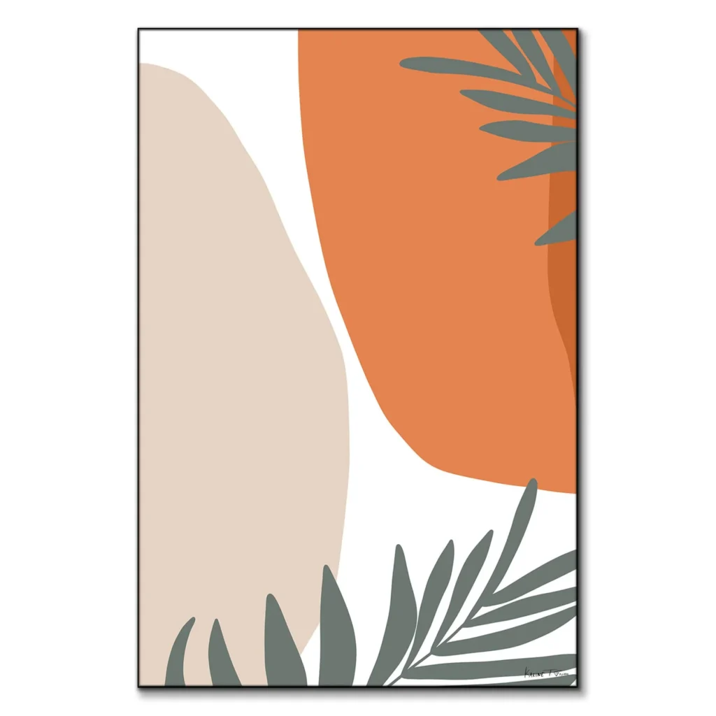 Floral leafy prints wall art set