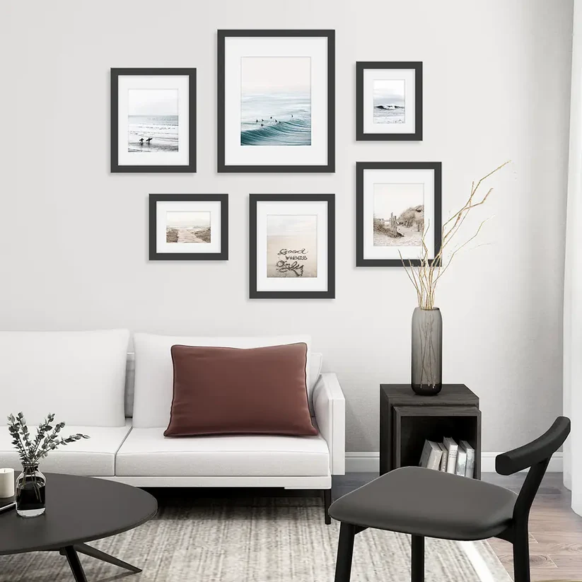 6-Piece Gallery Wall Set for a Bedroom