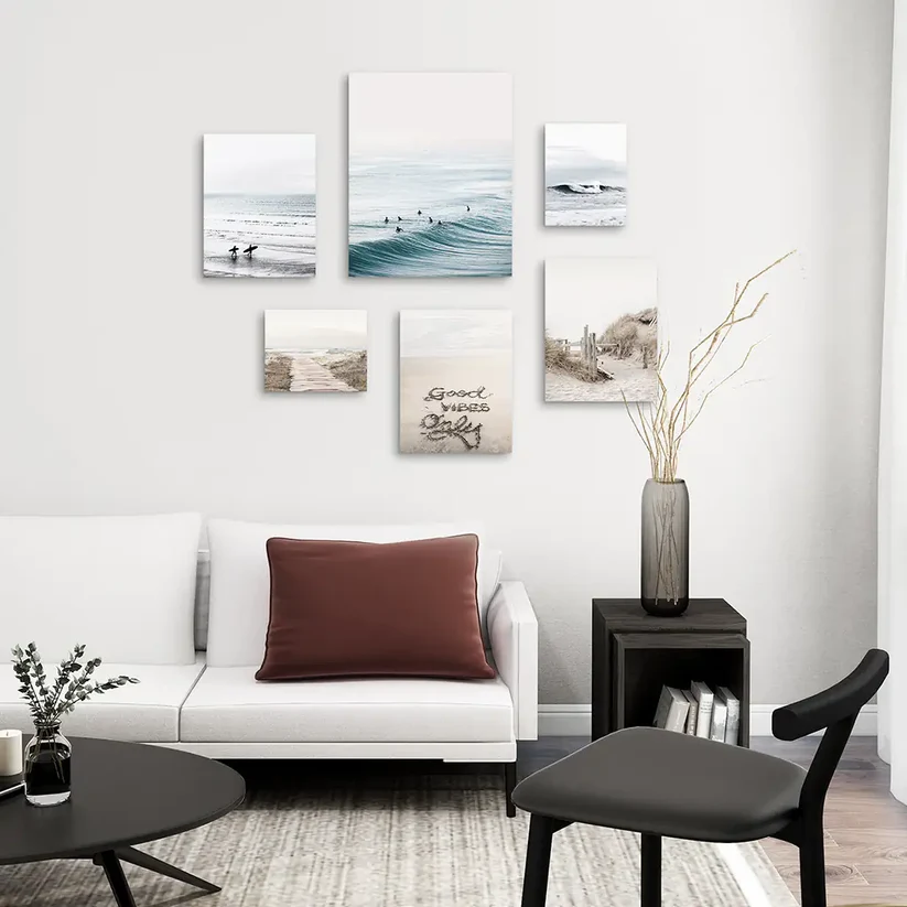 6-Piece Gallery Wall Set for a Bedroom