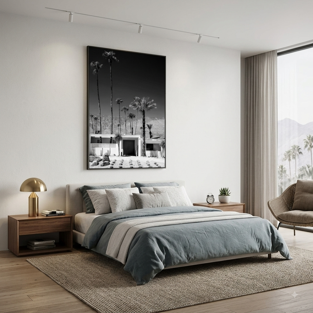 Palm Springs Retro Canvas for a Stylish Bedroom 