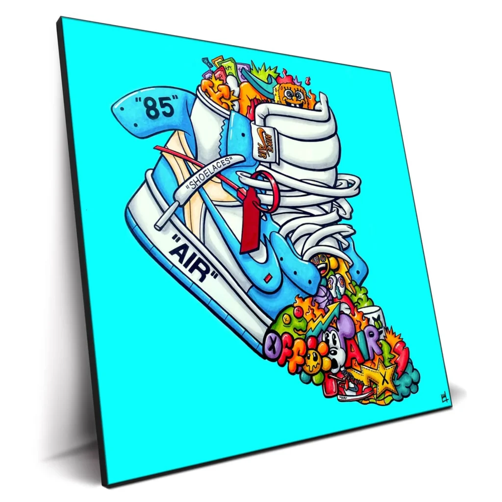 Blue Air Jordans Wall Art