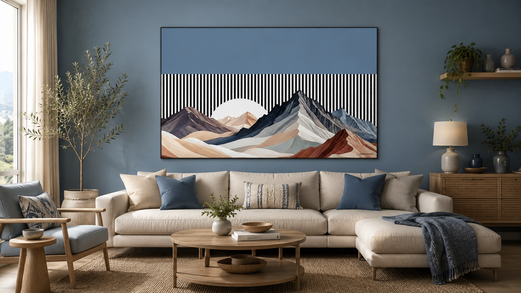 Rise — Geometric Desert Mountains Large Canvas Wall Art