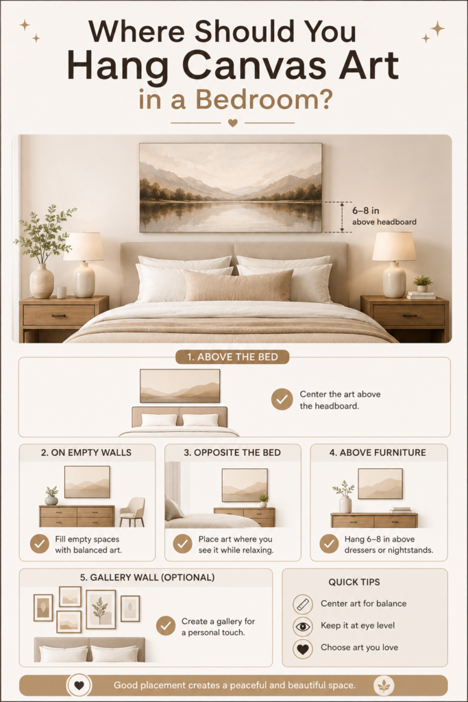 Where Should You Hang Canvas Art in a Bedroom?