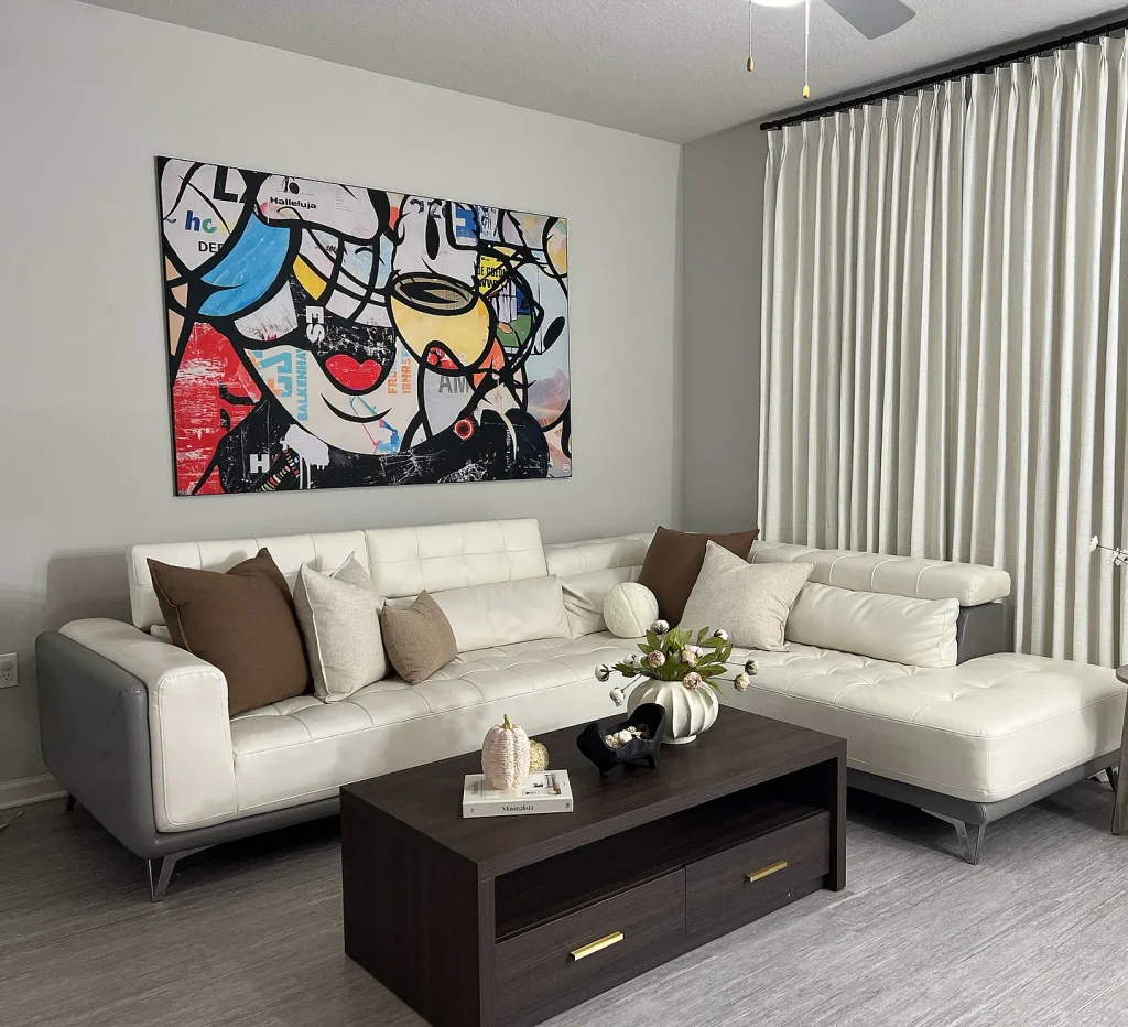 Wild Thoughts wall art in living room 