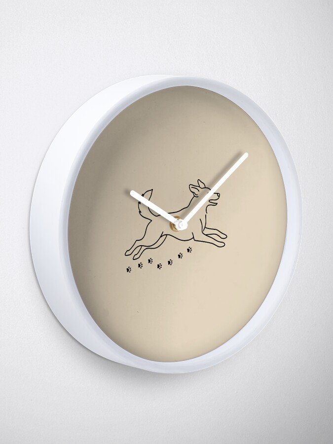Paws & Pawprints – Minimalist Dog Silhouette Clock