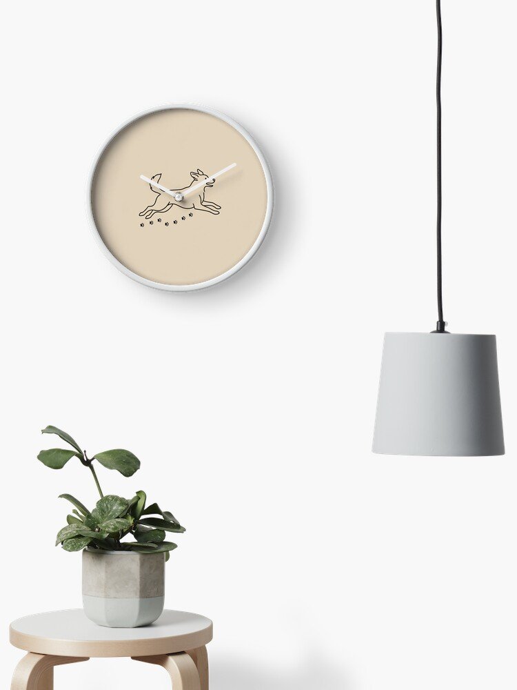 Paws & Pawprints – Minimalist Dog Silhouette Clock
