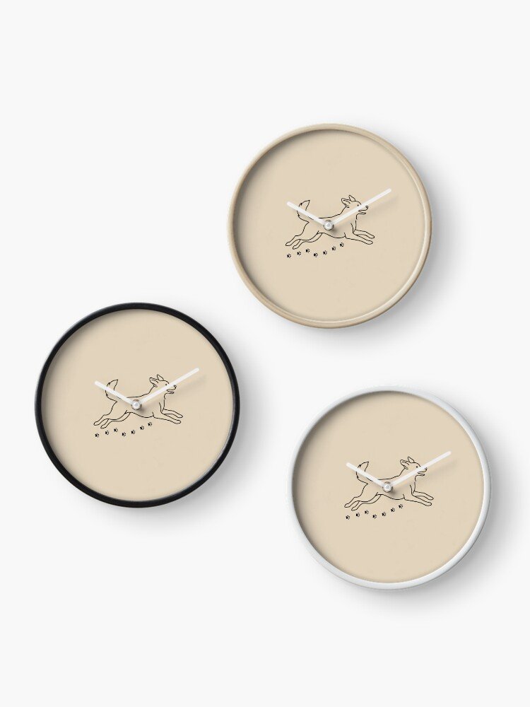 Paws & Pawprints – Minimalist Dog Silhouette Clock
