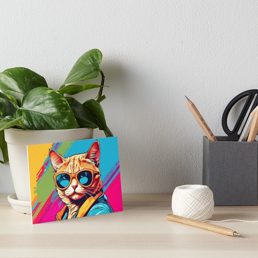 cat art board print