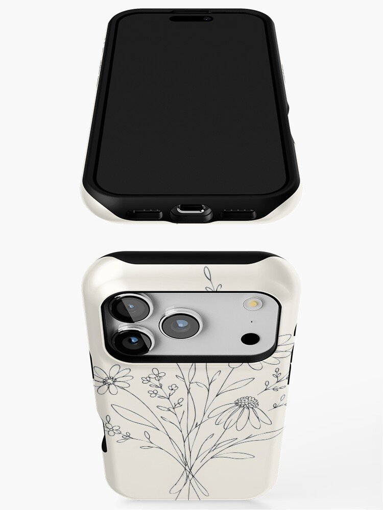 Minimalist Wildflower Line Art iPhone Case