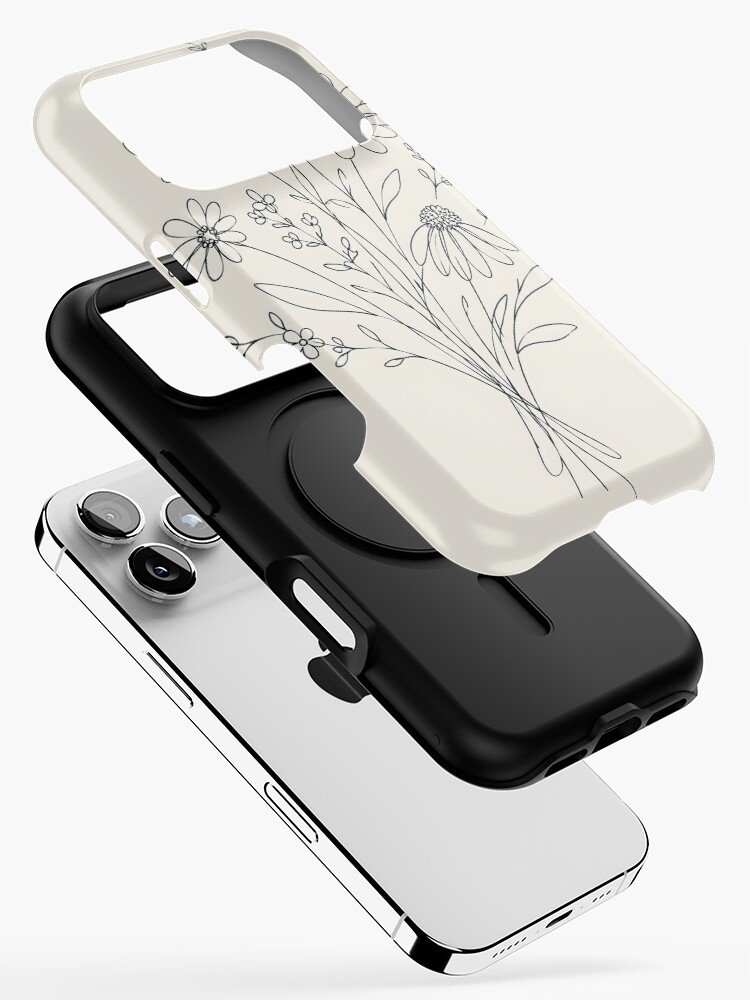 Minimalist Wildflower Line Art iPhone Case