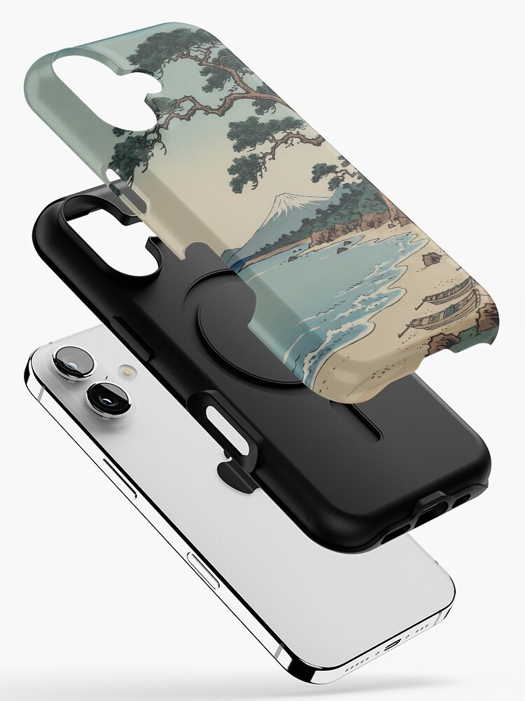 Coastal Pine Trees Japanese Ukiyo-e Art iPhone Case