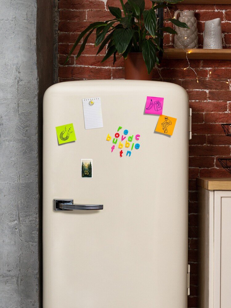 Stay Wild Nature-Inspired Quote Magnet on a fridge view
