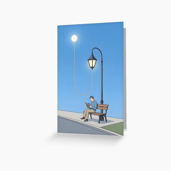 Reading Light – A Guy Billout Surreal Sunlamp Greeting Card