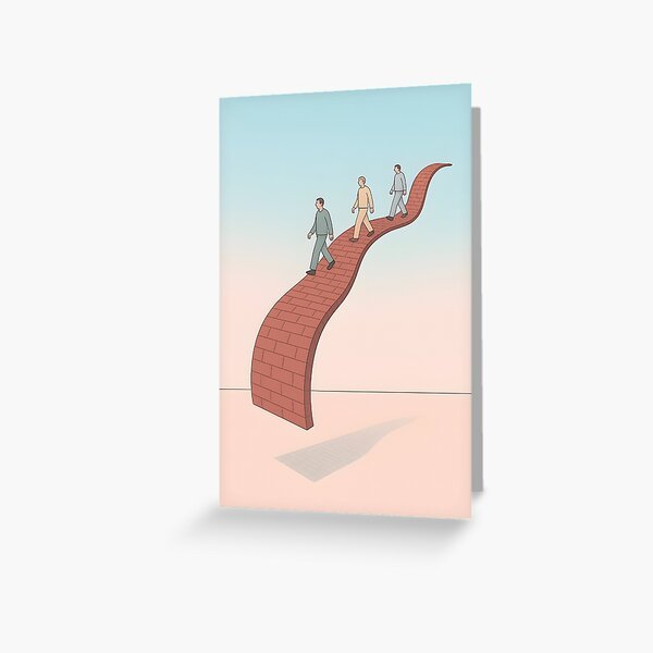 Floating Brick Road – A Tribute to Guy Billout Greeting Card