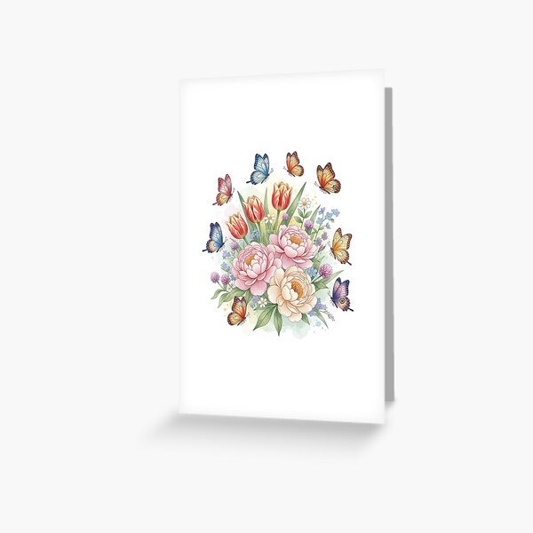 Butterfly & Floral – Botanical Spring Nature Greeting Card