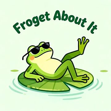"Froget About It" Funny Frog Pun Sticker