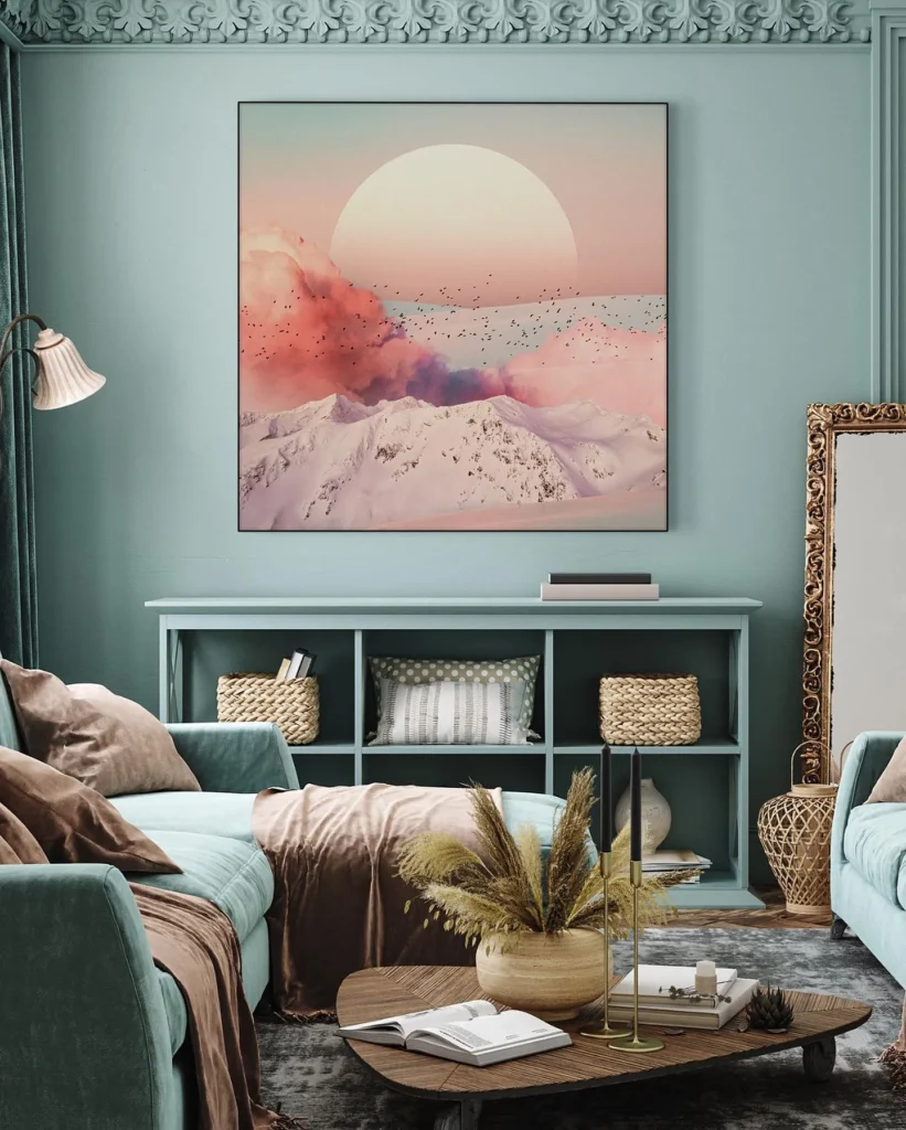Large Canvas Landscape of Calmness Sun Wall Art 