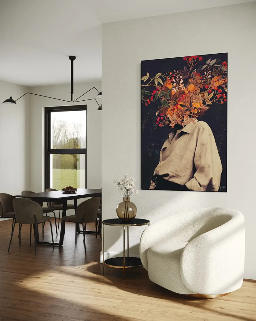 Botanical Canvas for a Cozy Bedroom