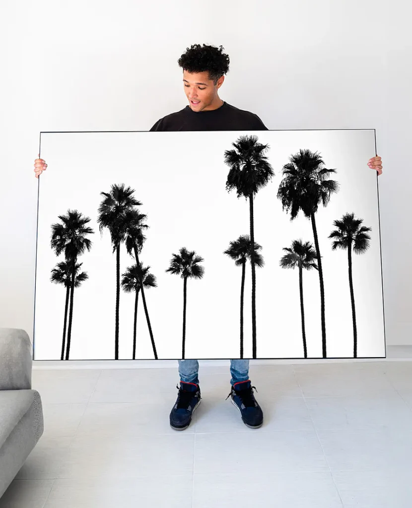 Large Canvas Minimalist Palm Trees Silhouette Wall Art