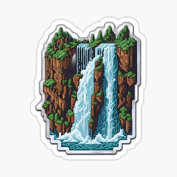 Pixel Waterfall Sticker