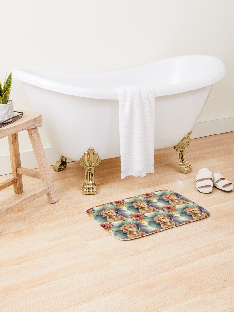 Golden Hour Pup Sunset Labrador Bath Mat