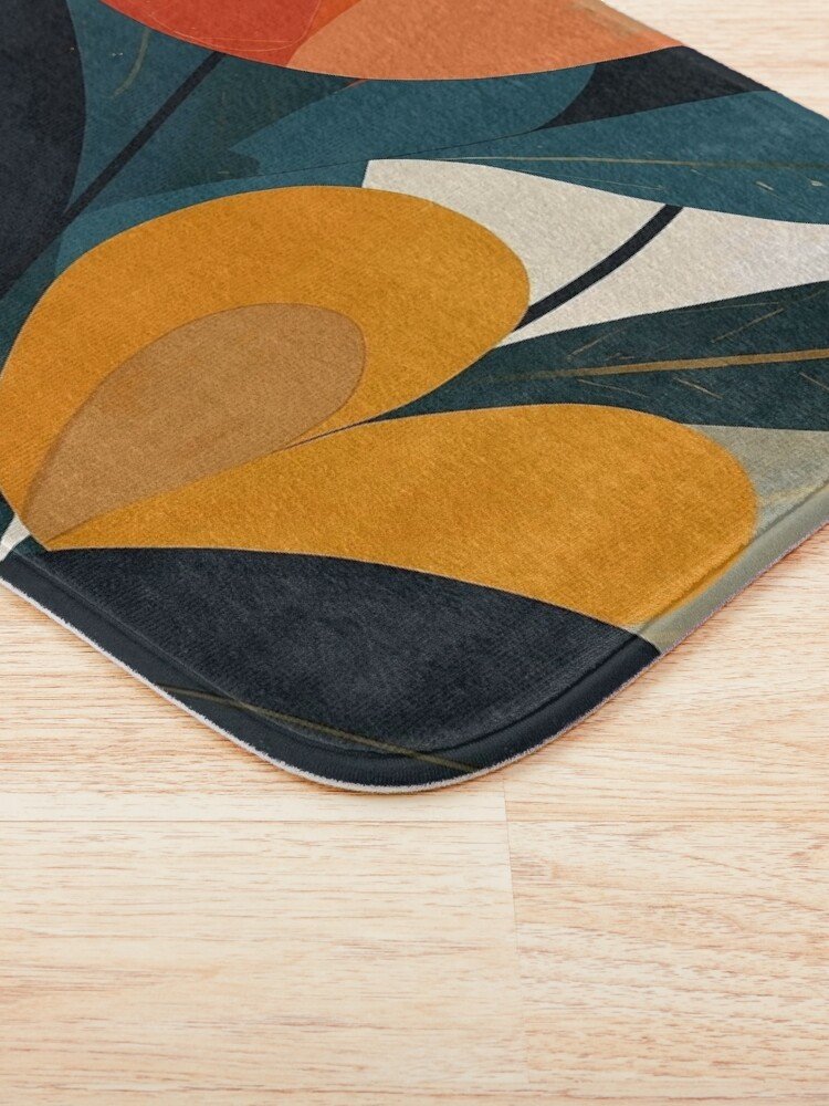 Abstract Floral Modern Bath Mat