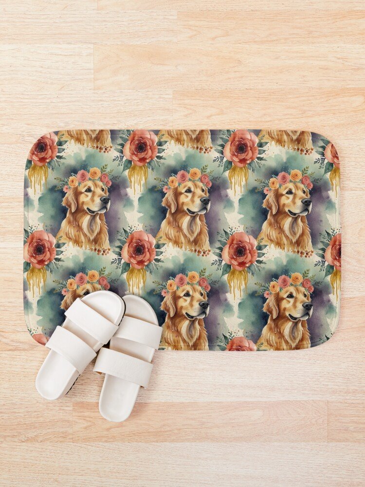 Golden Hour Pup Sunset Labrador Bath Mat