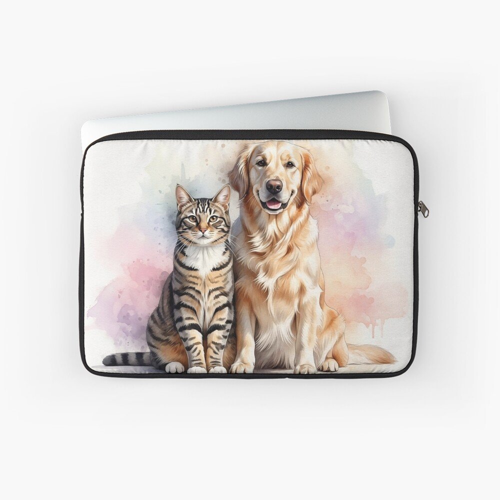 cat and dog laptop sleeve