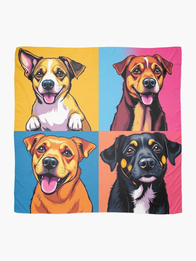 Pet Pop-Art Pet Portrait Scarf
