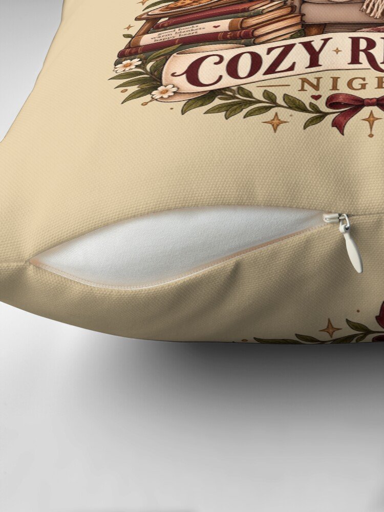 Cozy Reading Nights Throw Pillow