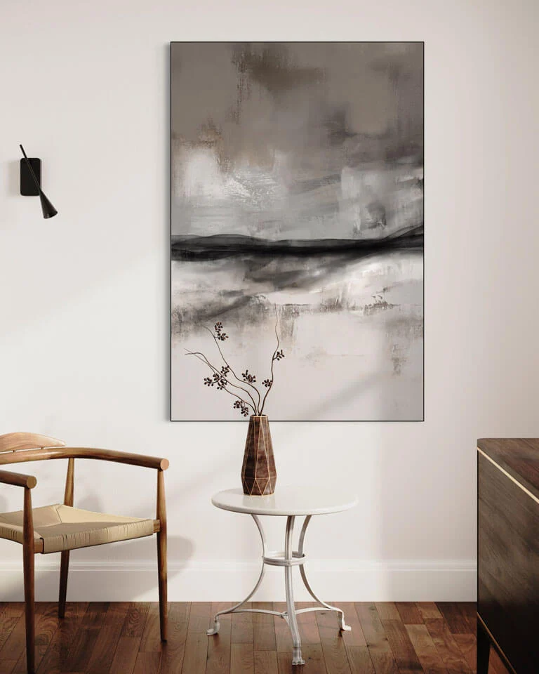 Gray Abstract Neutral Wall Art 