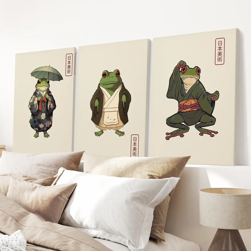 Matsumoto Hoji Frog Wall Art Set