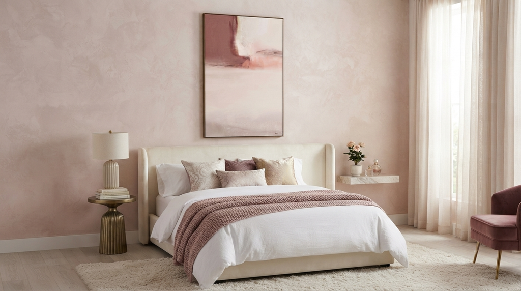 Neutral Abstract Pink Art