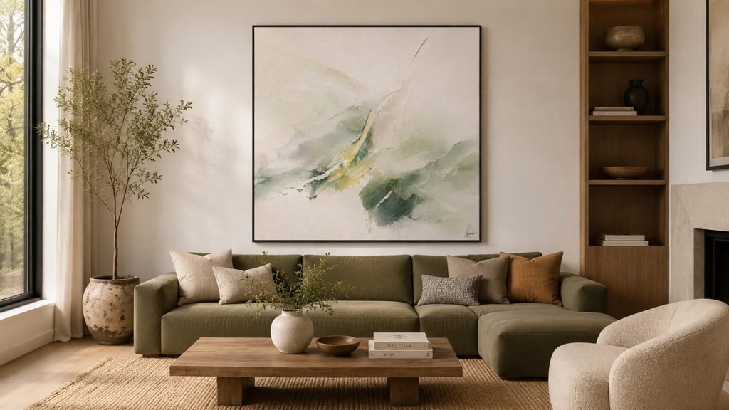 Spring Current wall art in a living room