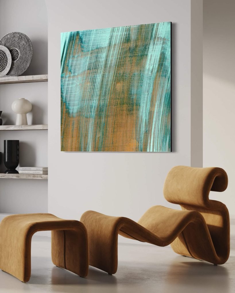 Teal Painting Art