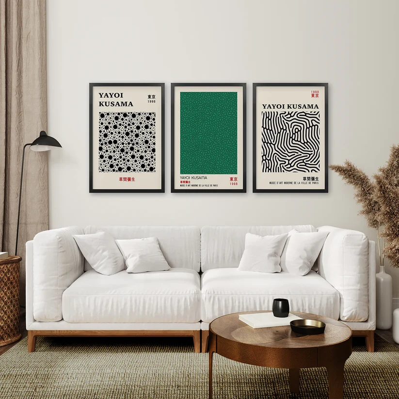 Yayoi Kusama Sage Green Set of 3
