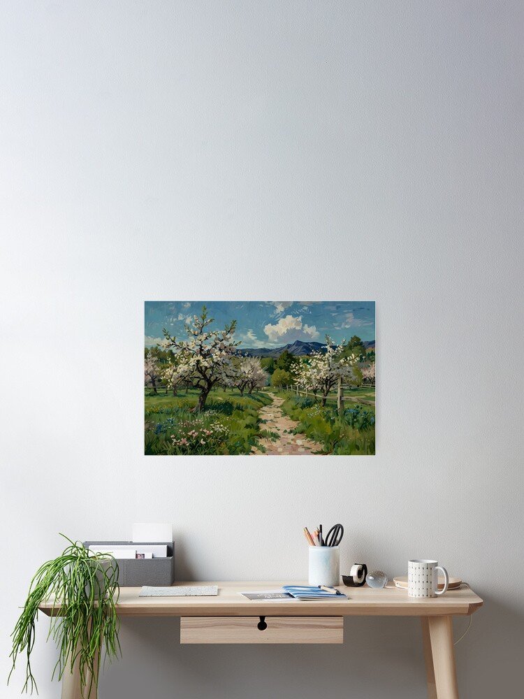 Blossoming Spring Orchard Path Poster