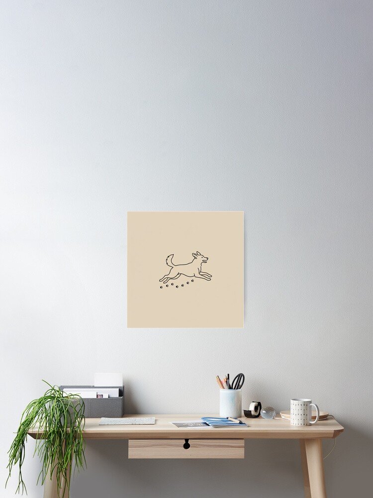 Paws & Pawprints – Minimalist Dog Silhouette Poster