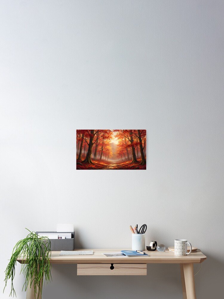 Autumn Trails – Yunnuo Landscape Fall Forest Art Poster