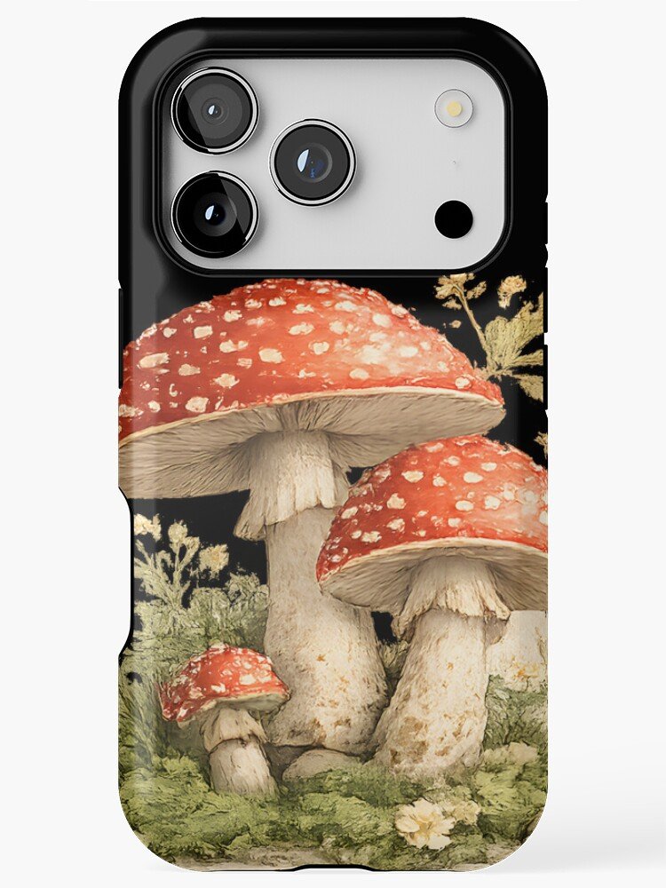 Minimalist Botanical Mushroom Cottagecore Woodland iPhone 17 Pro Case