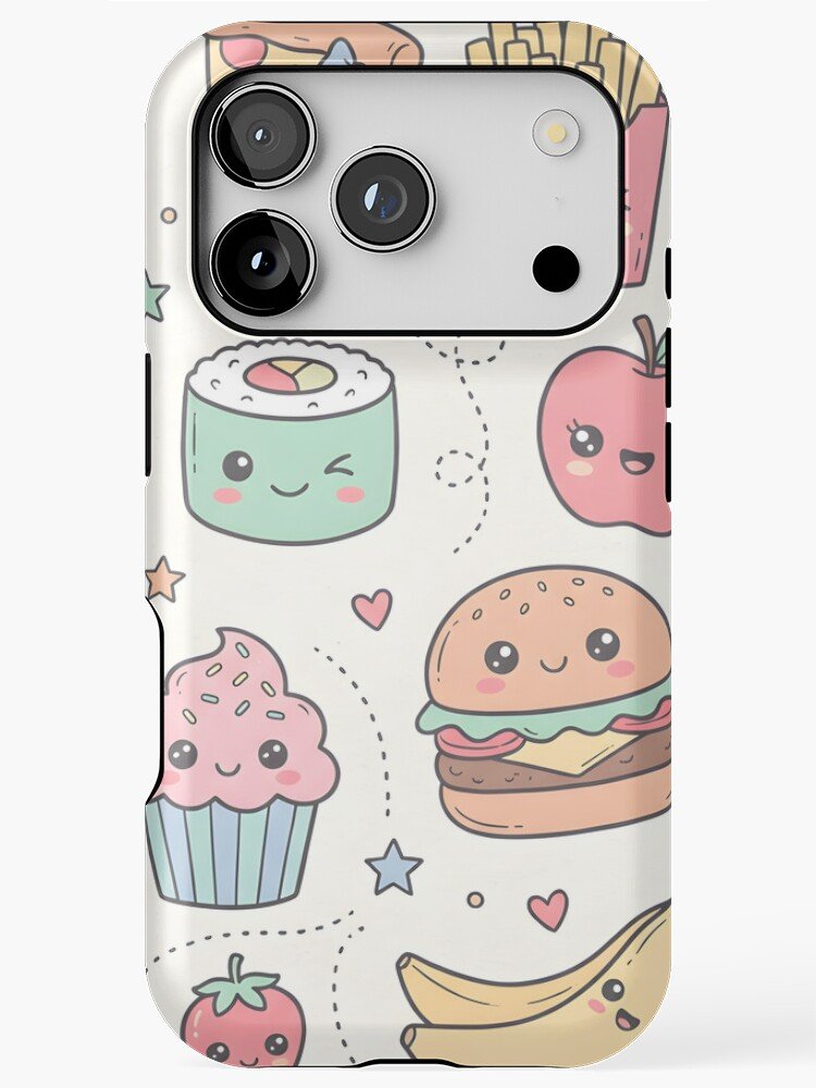 Food Doodle Party – Cute Kawaii Doodle Art iPhone 17 Pro Case
