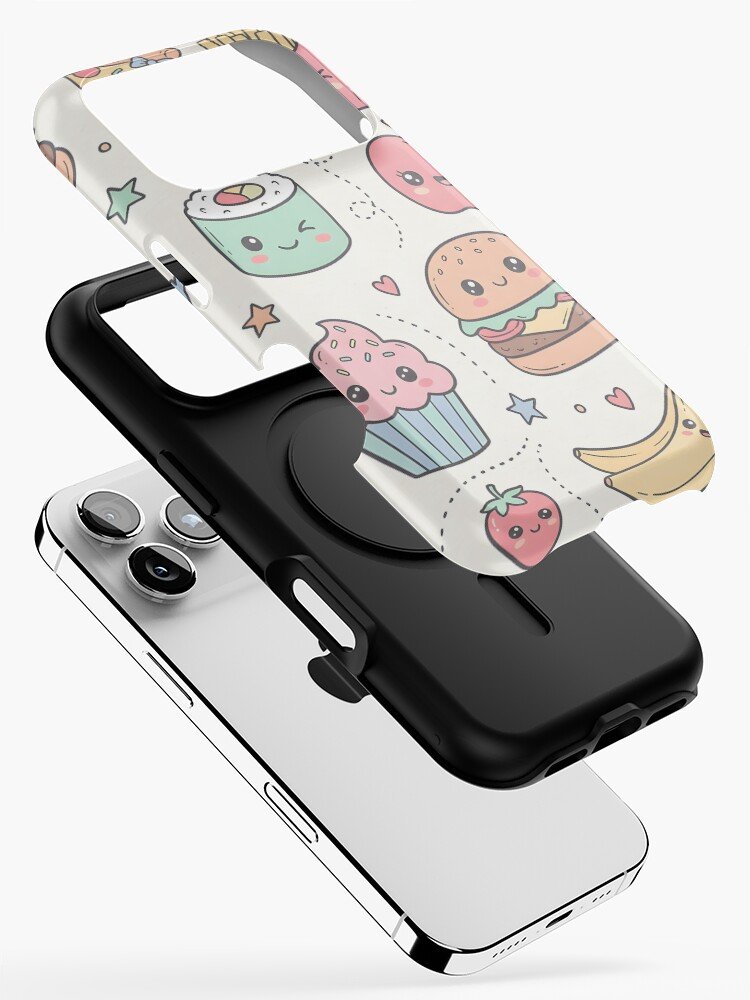 Food Doodle Party – Cute Kawaii Doodle Art iPhone 17 Pro Case